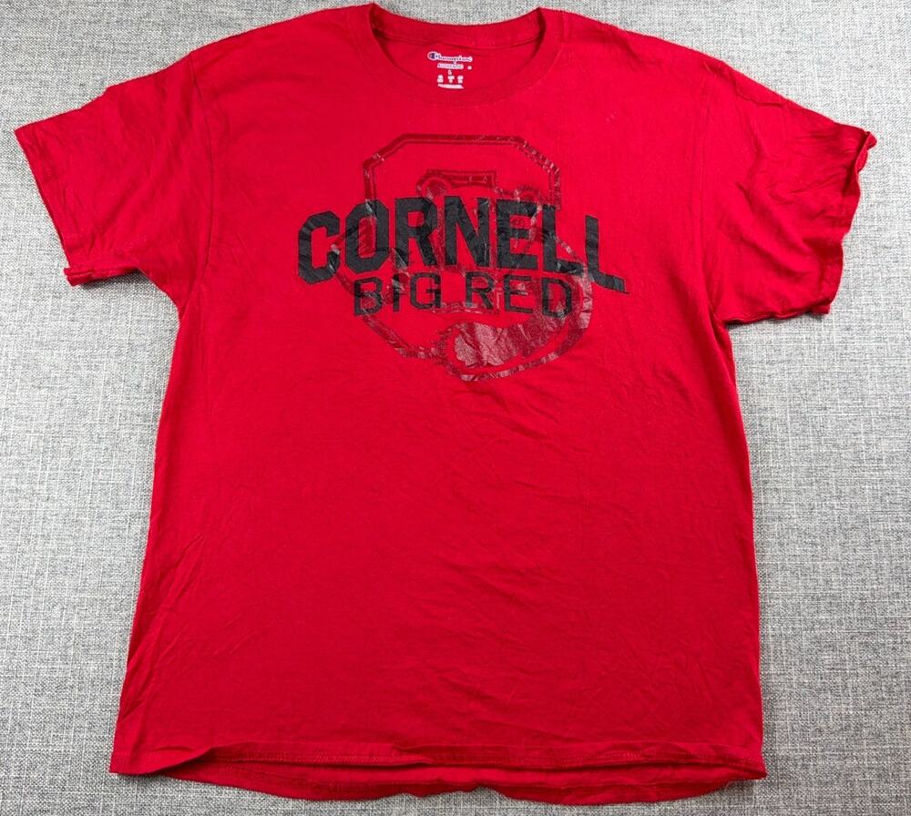 Champion Cornell Big Red T Shirt Mens Large Red Ivy League College NCAA Graphic